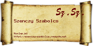 Szenczy Szabolcs névjegykártya