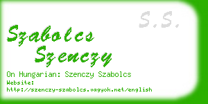 szabolcs szenczy business card